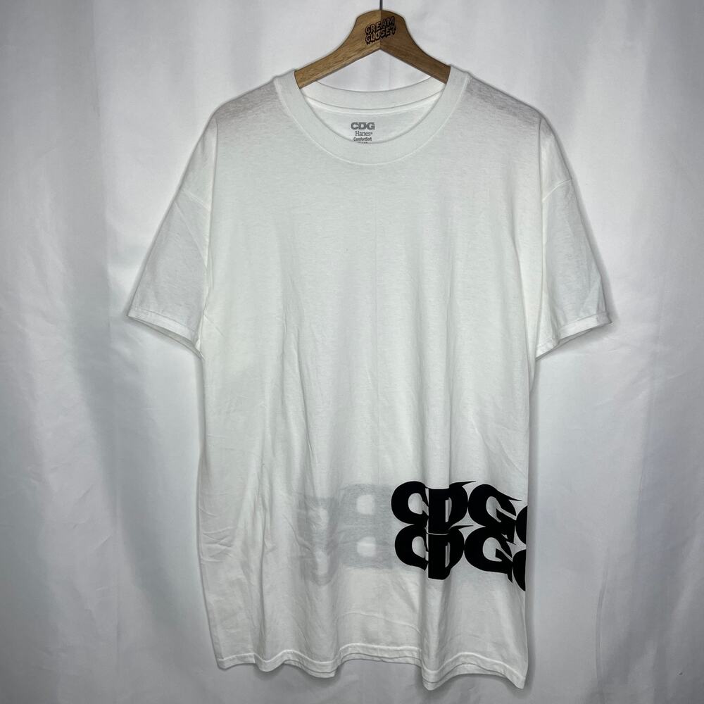 Comme Des Garcons CDG x Hanes Comfort Soft Wrap Around Tee in White XL